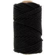 Bobina di cotone per macramè da 3 mm - nero x50 m