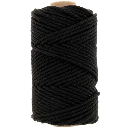 Bobina di cotone per macramè da 3 mm - nero x50 m