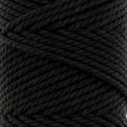 Bobina di cotone per macramè da 3 mm - nero x50 m