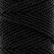 Bobina di cotone per macramè da 3 mm - nero x50 m
