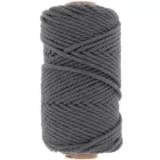 Bobina di cotone per macramè da 3 mm - Grigio scuro x50m