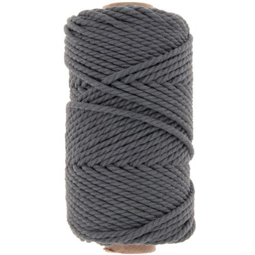 Bobina di cotone per macramè da 3 mm - Grigio scuro x50m