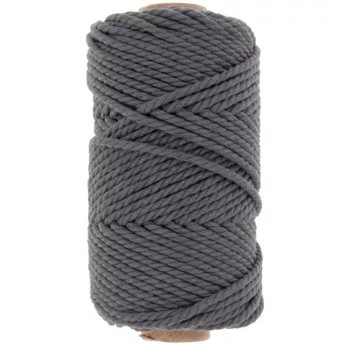 Bobina di cotone per macramè da 3 mm - Grigio scuro x50m