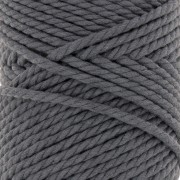 Bobina di cotone per macramè da 3 mm - Grigio scuro x50m