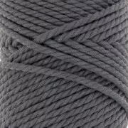 Bobina di cotone per macramè da 3 mm - Grigio scuro x50m