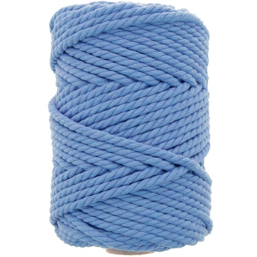 Bobina di cotone per macramè da 5 mm - Azzurro x50m