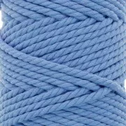 Bobina di cotone per macramè da 5 mm - Azzurro x50m