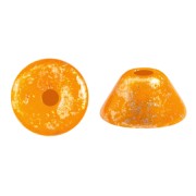 Perla in vetro Konos® par Puca® 4x2mm Frost Tangerine Gold Splash x10g|raw }}