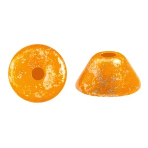 Perla in vetro Konos® par Puca® 4x2mm Frost Tangerine Gold Splash x10g