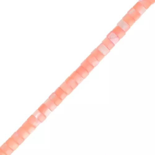Tondi in madreperla tinta Heishi 4x2 mm - Arancia chiaro x39cm