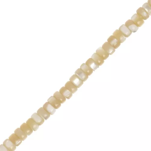 Heishi Madreperla tondi 4x2 mm - Ocra x39cm