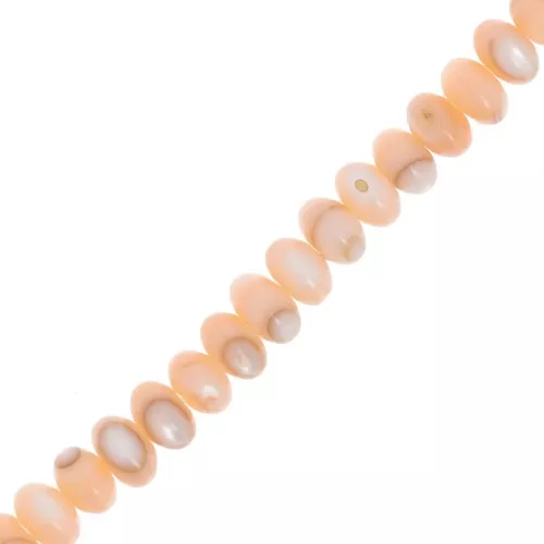 Perline rotonde - Madreperla tinta Heishi 6x4 mm - Arancione chiaro x38cm