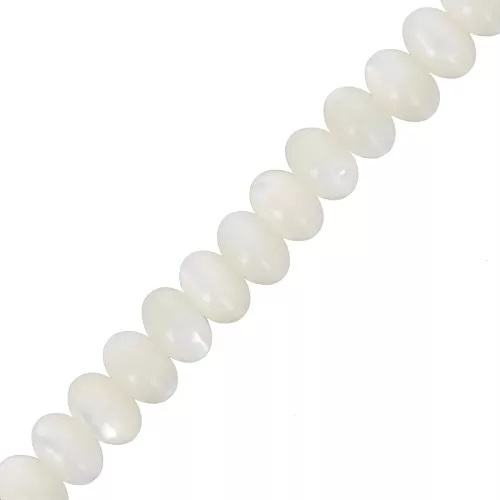 Perle rotonde - Heishi in madreperla colorata 6x4 mm - Avorio x39cm