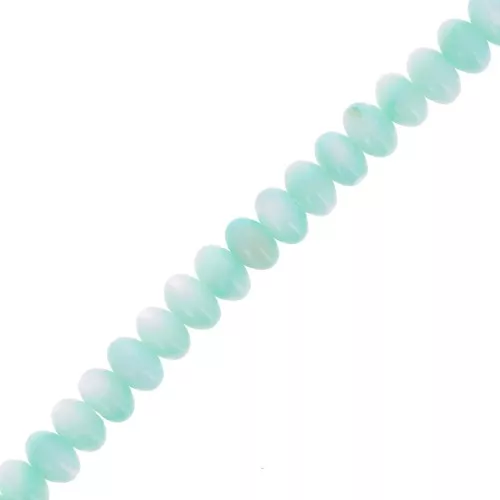Perline rotonde - Madreperla tinta Heishi 6x4 mm - Menta x38cm