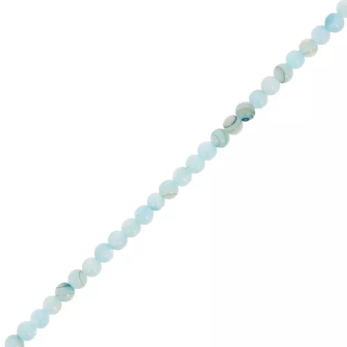 Perline rotonde di madreperla tinta da 2,5 mm - Verde acqua x38 cm