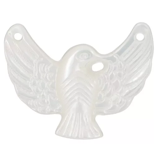 Pendente in madreperla con colomba 14x18 mm x1