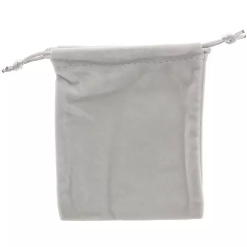 Pochette per gioielli in velluto 100x120 mm - Grigio chiaro x1