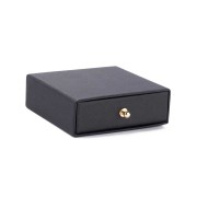 Scatola per bijoux con cassetto di cartone 9x9x3 cm - Nero - Oro x1|raw }}