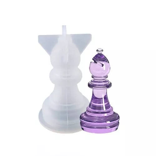Stampo in silicone per realizzare l'alfiere della scacchiera 3D 46x24 mm in resina x1