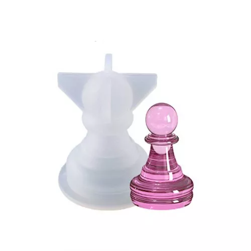 Stampo in silicone per realizzare il pezzo degli scacchi 3D 31x21 mm in resina x1