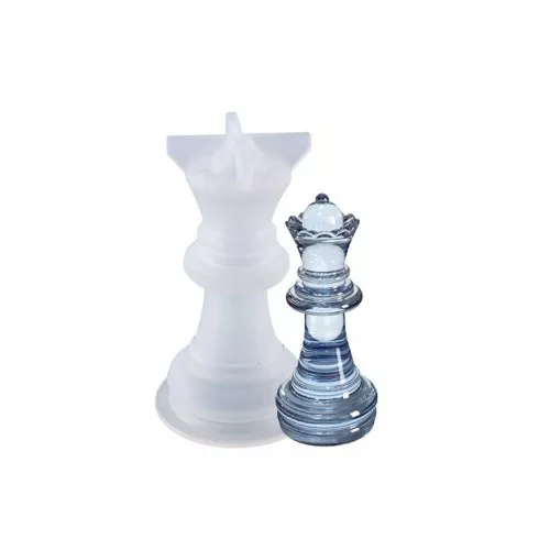 Stampo in silicone per realizzare la Regina della Scacchiera 3D 55x24 mm in resina x1