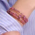 Perla rotonda appiattita sfaccettata 4,5x3 mm, pietra semipreziosa colorata, quarzo lilla, x 35 cm