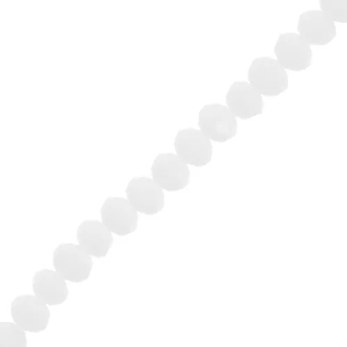 Perline sfaccettate rotonde - tonde appiattite 6x5 mm - Bianco Opaco x40cm