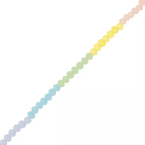 Perline tonde sfaccettate appiattite 3x2,5 mm - Trasparente pastello opaco x45cm