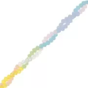 Perline tonde sfaccettate appiattite 3x2,5 mm - Trasparente pastello opaco x45cm