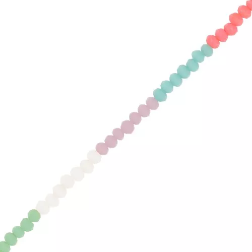 Perline sfaccettate rotonde - tonde appiattite 3x2,5 mm - Opaco pastello opaco x45cm