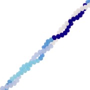 Perline sfaccettate rotonde - tonde appiattite 3x2,5 mm - Multi-blue opaco x45cm