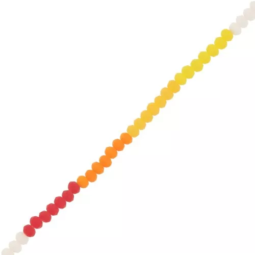 Perline tonde sfaccettate - tonde appiattite 3x2,5 mm - Rosso - Giallo opaco x45cm