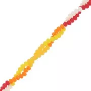 Perline tonde sfaccettate - tonde appiattite 3x2,5 mm - Rosso - Giallo opaco x45cm
