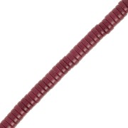 Perline tonde Heishi che imitano la pietra preziosa 5x1,5 mm Agata color Bordeaux x40cm|raw }}