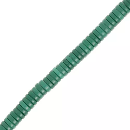 Perline rondelle in pietra preziosa Heishi 5x1,5 mm - Agata verde scuro x40 cm