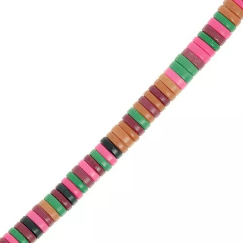 Perline tonde Heishi imit gemma 5x1.5mm Agata Multicolore x40cm