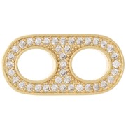 Distanziatore con Ossido di zirconio 18x9 mm - cristallo - oro x1|raw }}