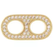 Distanziatore con Ossido di zirconio 18x9 mm - cristallo - oro x1