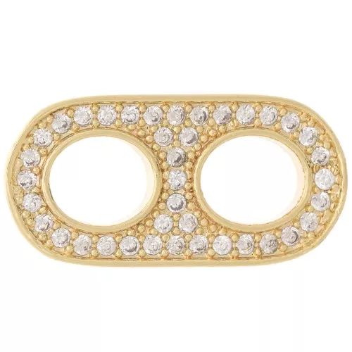 Distanziatore con Ossido di zirconio 18x9 mm - cristallo - oro x1