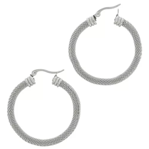 Creole rotonde da 40 mm - effetto rete tubolare - Acciaio inox 304 x2