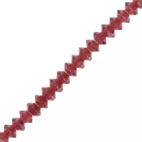 Perline sfaccettate rotonde pietra semi preziosa 3x1,5 mm - Granato x20