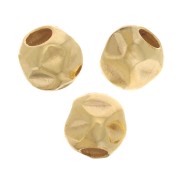 Perlina rotonda effetto stropicciato 3 mm - Gold filled x10