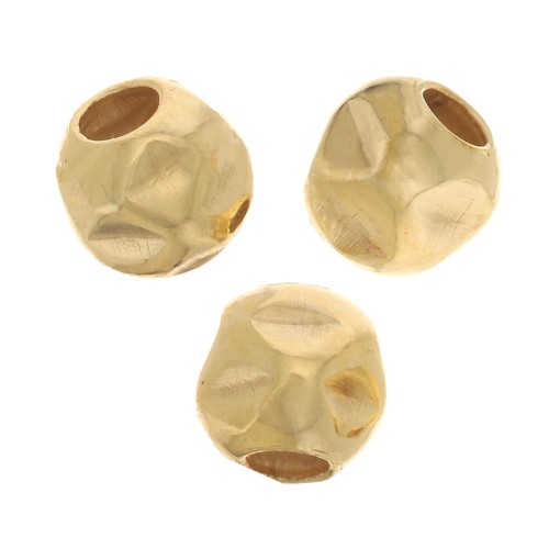 Perlina rotonda effetto stropicciato 3 mm - Gold filled x10
