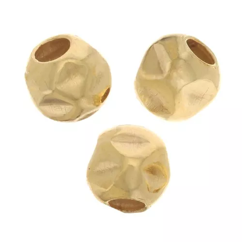 Perlina rotonda effetto stropicciato 3 mm - Gold filled x10