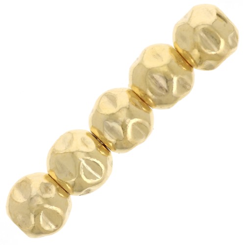Perle rotonde effetto crinkle 4 mm - Gold filled (oro laminato) x10