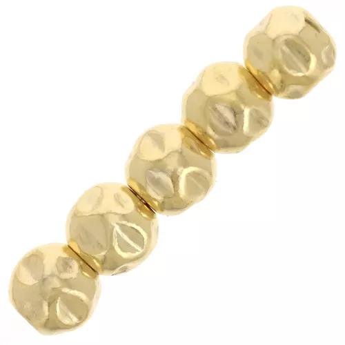 Perle rotonde effetto crinkle 4 mm - Gold filled (oro laminato) x10