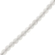 Perle tonde di vetro riciclato 3 mm - Alabastro grigiastro x50