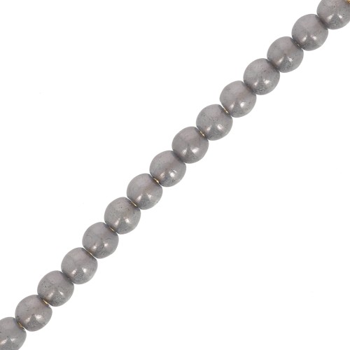 Perle di vetro riciclato 3 mm - Alabastro grigio carbone x50
