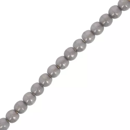 Perle di vetro riciclato 3 mm - Alabastro grigio carbone x50