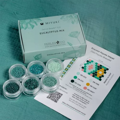 Kit di perline Miyuki By Perles & Co - Miyuki Delica 11/0 Eucalyptus Mix